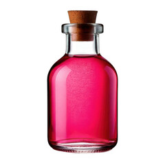 a bottle of pink liquid isolated on white and transparent background