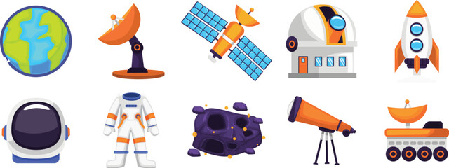 vector illustration of astronout collection set