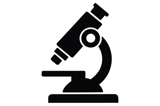 microscope silhouette icon. Vector clipart black illustration design