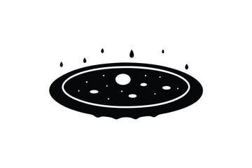 moon crater silhouette icon. Vector clipart black illustration design