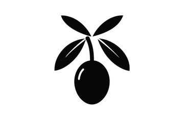 olive silhouette icon. Vector clipart black illustration design