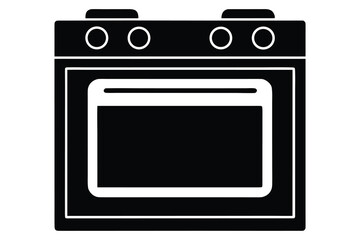 Obraz premium oven silhouette icon. Vector clipart black illustration design