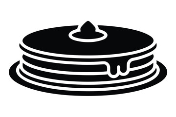 pancake silhouette icon. Vector clipart black illustration design