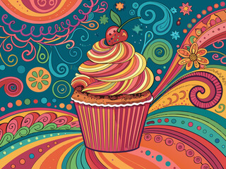 Bold Cupcake With High-Quality Stock Image Ideal for Marketing