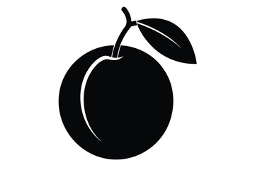 plum silhouette icon. Vector clipart black illustration design