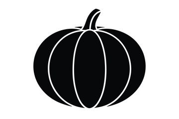 pumpkin silhouette icon. Vector clipart black illustration design