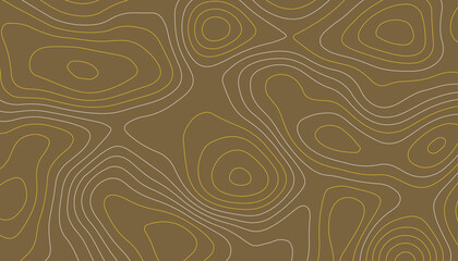 Brown Abstract Topographic Contour Line Pattern Background