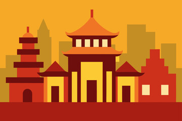 Fototapeta premium vector illustration of a building