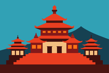 Fototapeta premium vector illustration of a temple