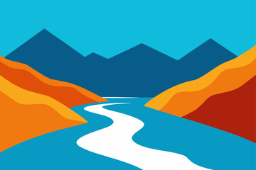 landscape with mountains and sea