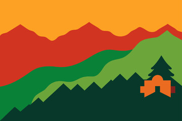 vector illustration of a mountain landscape