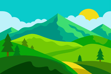 Fototapeta premium landscape with mountains