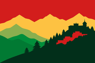 landscape with mountains