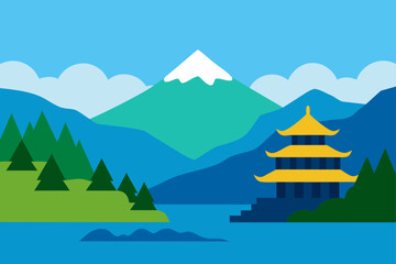 mountain landscape vector