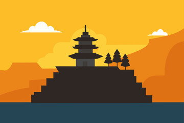 vector illustration of a temple