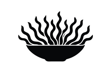seaweed salad silhouette icon. Vector clipart black illustration design