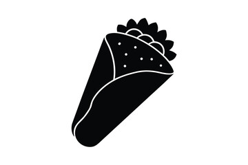 shawarma silhouette icon. Vector clipart black illustration design