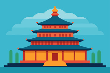 vector illustration of chinese pagoda