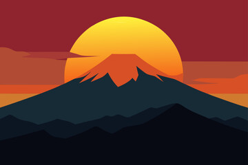 sunset over the mountains