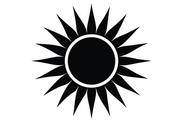 sun silhouette icon. Vector clipart black illustration design