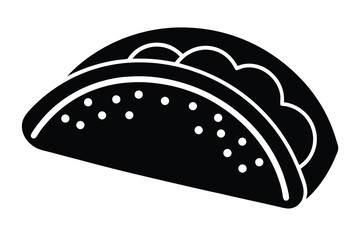 taco silhouette icon. Vector clipart black illustration design