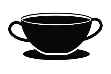 teacup silhouette icon. Vector clipart black illustration design