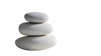 Three white stones stacked in a pyramid