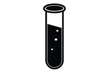 test tube silhouette icon. Vector clipart black illustration design