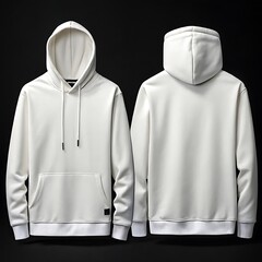 Clean white hoodie front and back mockup