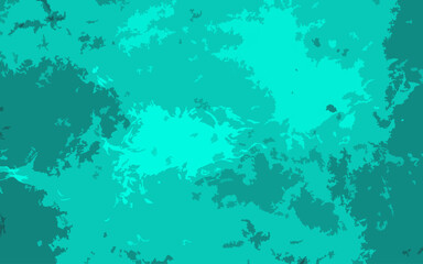 Abstract turquoise and teal grunge background with camouflage paint textures. Rough brush, patterns, dynamic artistic surface. Vibrancy, creativity, and a bold aesthetic splattered paint details.