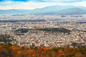 大文字山から見る日本の都、京都の景観