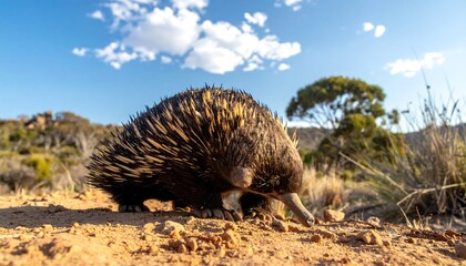 Spiny Anteater Foraging Dirt