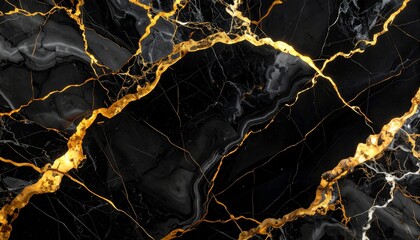 Black Gold Marble Dramatic
