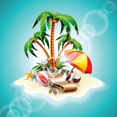 summer holiday background with palm trees