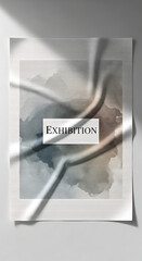 Minimalist Exhibition Display with Abstract Art and Captivating Window Shadows