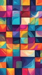 Obraz premium Abstract colorful mosaic of squares