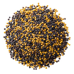 Round pile of dark and light seeds