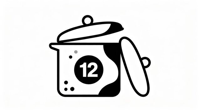 Cooking pot with number twelve