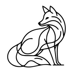 Minimalist Fox Line Art