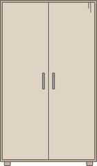 Vector illustration of a wooden cupboard