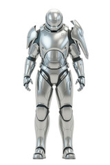 Futuristic Silver and White Armored Suit Displayed Elegantly