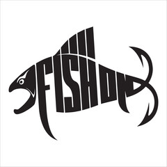 Creative Fish Typography Logo Design Vector