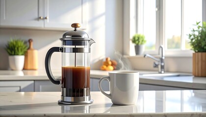 Obraz premium Fresh coffee, modern kitchen
