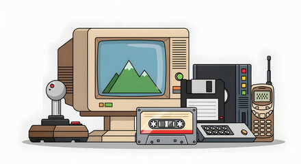 Vintage Tech Collection A Nostalgic Array of Retro Electronics