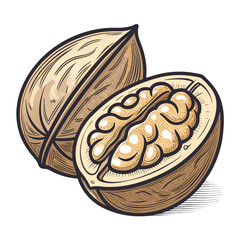 Create Bold Stroke Walnut Cracked Open Professional Photo Great for Commercial Projects