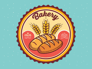 Crisp Retro Bakery Badge With Bold Colors And Bre Creative Visual