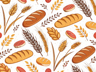 Seamless Bread And Wheat Bold Premium Digital Asset Great for Commercial Projects