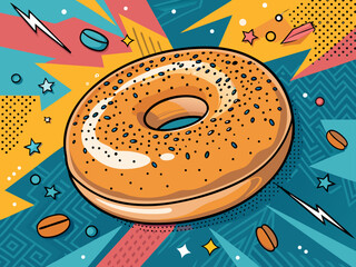 Elegant Bold Bagel Vibrant High-Quality Stock Image