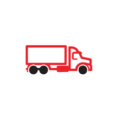 Bold Black Semi-Truck Icon with Trailer, Best-Selling Vector Graphic for Transportation and Freight Business Designs