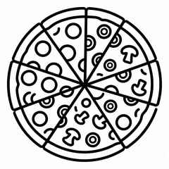 Pizza Slices Line Art Icon Set